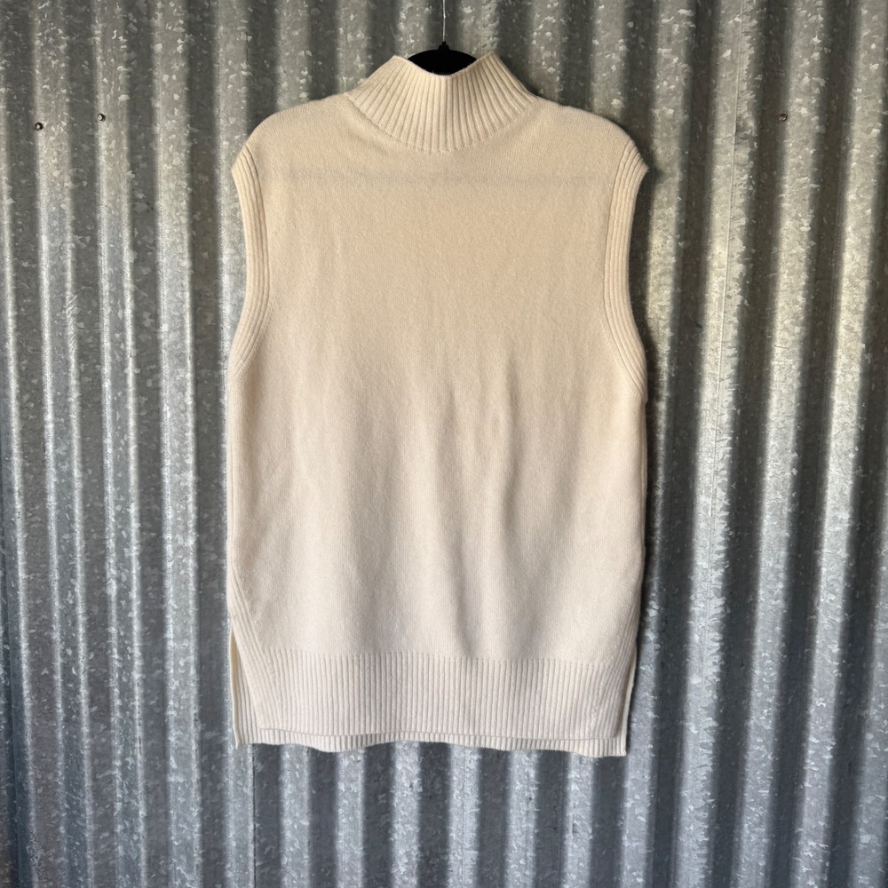 Athleta Merino Cashmere Mock Neck Sweater Cream XS oversized cozy knit tunic